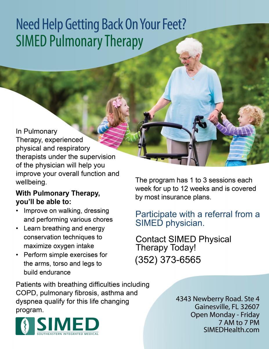 Flyer for new SIMED Pulmonary Therapy program