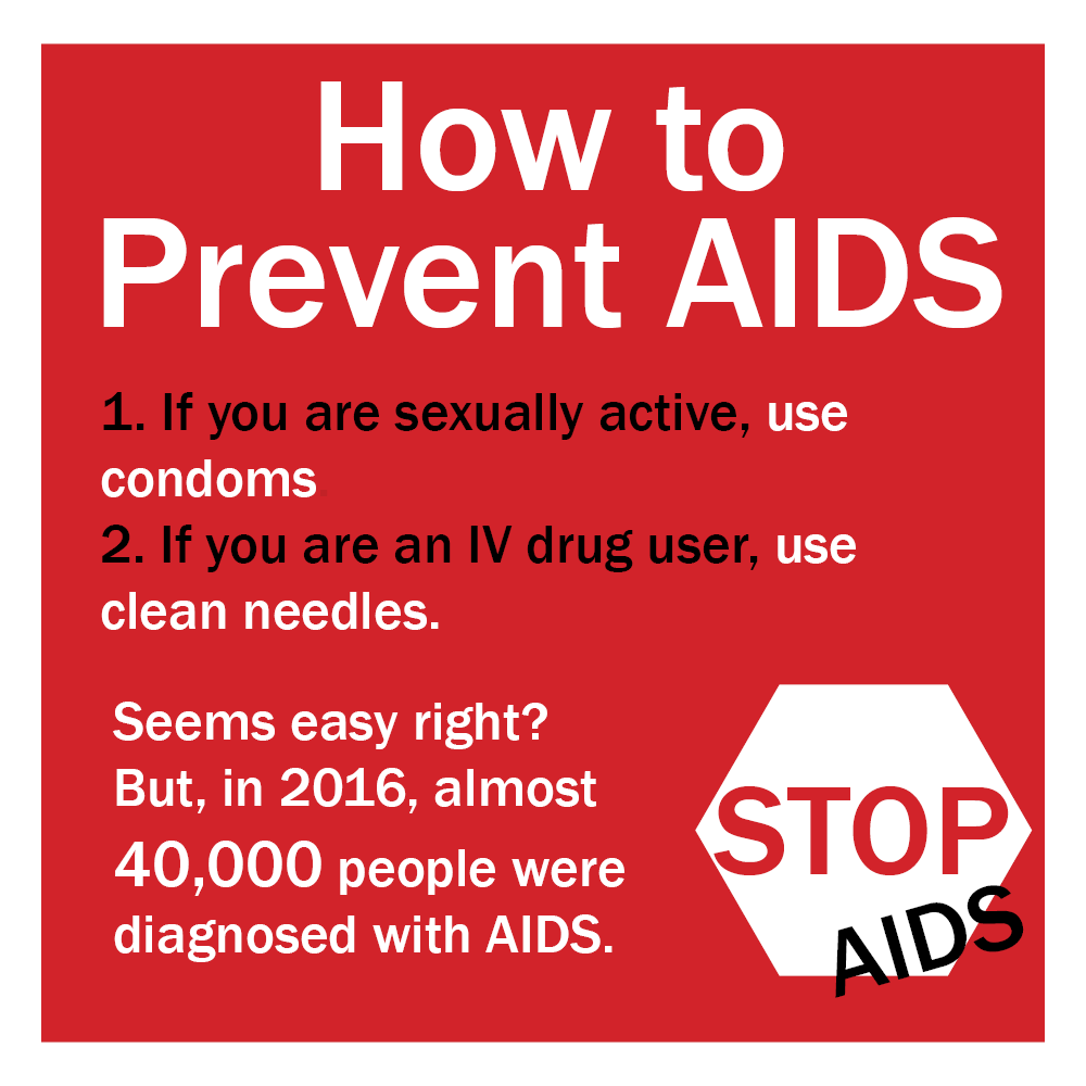 Graphic on how to prevent aids with stop sign