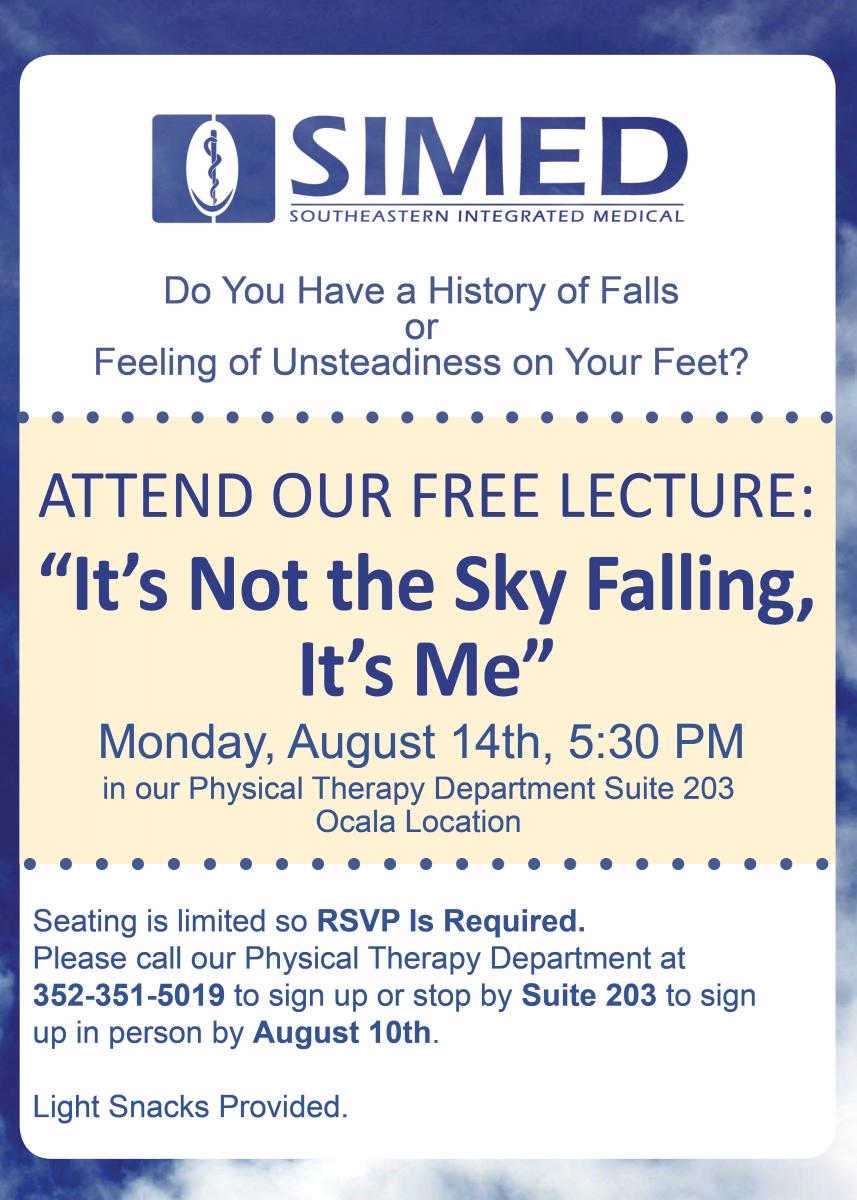 SIMED Flyer for Free Physical Therapy Lecture
